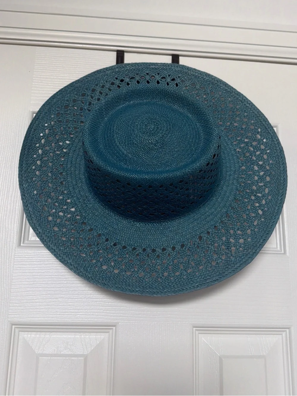 Teal Wide-Brim Woven Sun Hat - Women Accessories